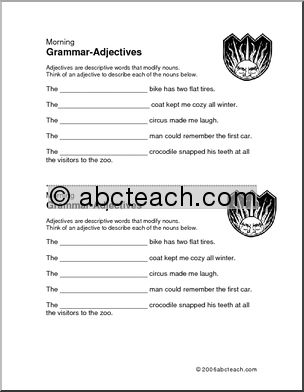 Morning Grammar: Adjectives