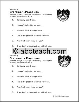 Morning Grammar: Pronouns
