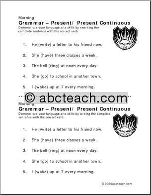 Morning Grammar: Present Tense