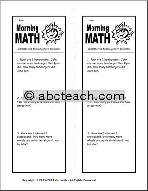 Word Problems 2 (elementary) Clip Art