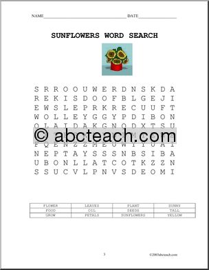 Comprehension: Sunflowers (elementary)