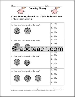 U.S. Coins (elem) Worksheets