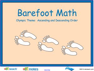Interactive: Notebook: Math: Barefoot Olympics (upper elem)