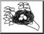 Clip Art: Basic Words: Nest (coloring page)