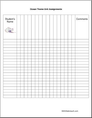 Assignment Forms: Oceans (all ages)