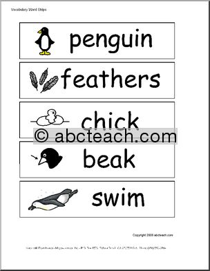 Word Wall: Penguins (pictures)
