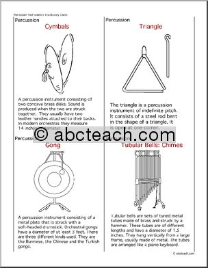 Vocabulary Cards: Percussion (2)