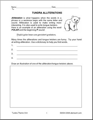 Tundra (upper elem) Poetry Prompts