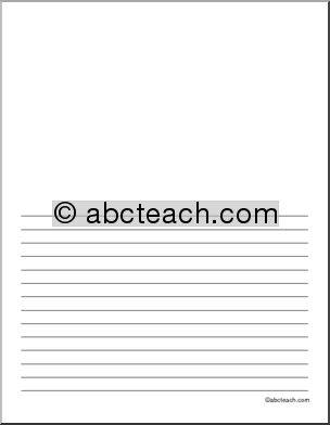 Writing Paper: Blank 22 pt. – portrait, illustration space (upper elem)