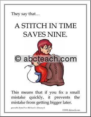 Proverb Poster: A stitch in time…