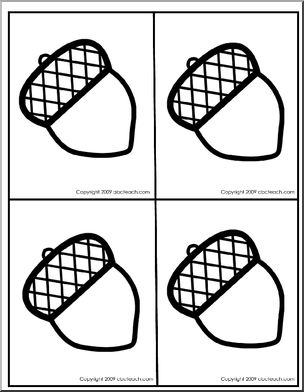 Punch Pin Card: Acorn – 4 per page (Montessori/preschool)