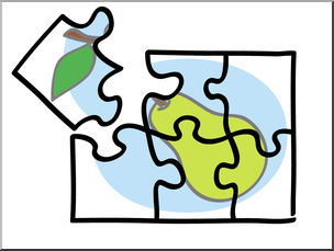 Clip Art: Basic Words: Puzzle Color Unlabeled