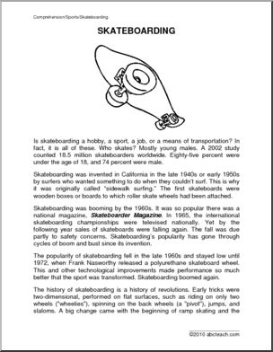 Comprehension: Skateboarding (elem)