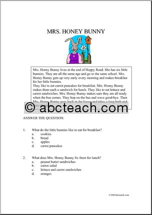 Fiction: Mrs. Honey Bunny (elementary)