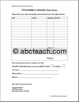 Forms: Order Forms (upper elem)
