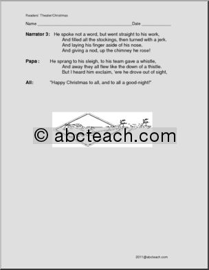 Twas’ the Night Before Christmas (upper elem) Readers’ Theater