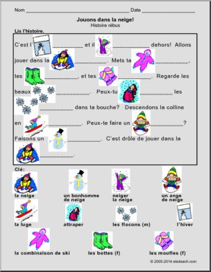 French: Jouons dans la neige!