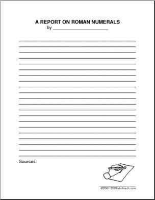 Roman Numerals Report Form