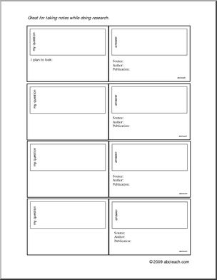 Research Cards: General (with questions)