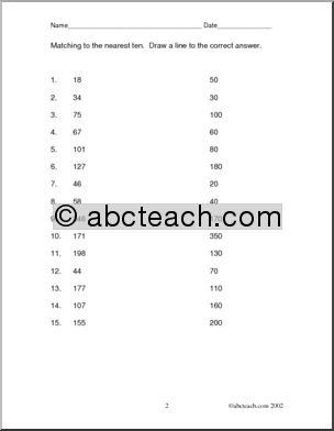 Worksheets: Math – Rounding 1