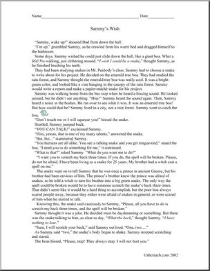 Fiction: Sammy’s Wish (upper elem)