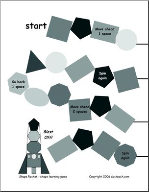 Rocket Shapes Board Game