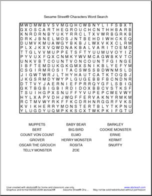 Word Search: Sesame StreetÃ† Characters