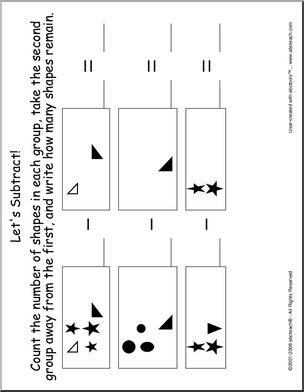 Subtraction Facts to 10 (pre-k/primary) 1 Clip Art