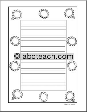 Border Paper: Sunflower (primary lines)