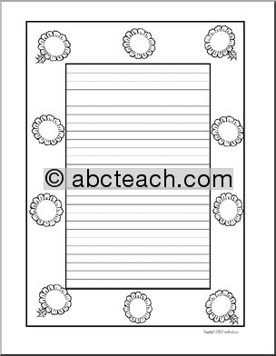 Border Paper: Sunflower (with lines)