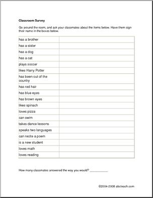 Survey: Find Someone Who… (multi-age)
