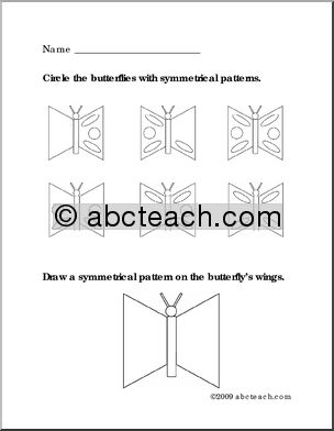 Symmetrical Butterflies (primary/elem) Worksheet