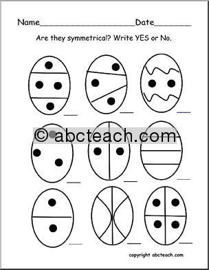 Symmetrical Eggs (primary/elem) Worksheet