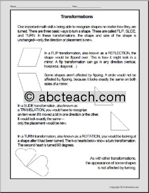 Math: Geometry – Transformation (upper elem/middle)