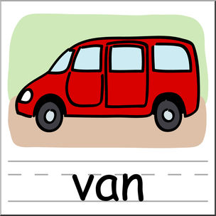 Clip Art: Basic Words: Van Color Unlabeled