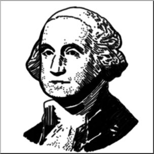 Clip Art: US: Washington Portrait B&W