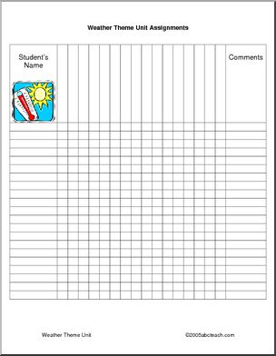 Assignment Forms: Weather (all ages)