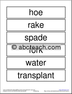 Word Wall: Gardening Vocabulary