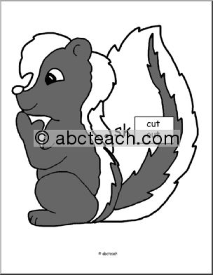 Word Wheels: Skunk Shape (beginning “sk” sound)