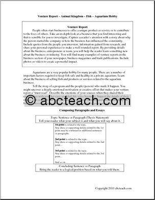 Writing: Business Venture Report on Aquarium Hobby Industry (middle/high)