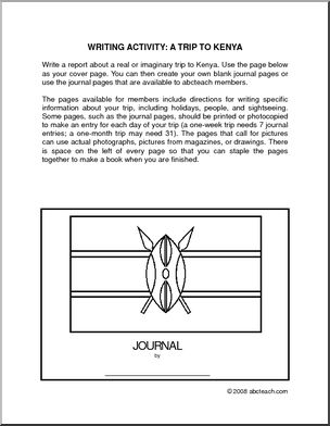 A Trip to Kenya (elem/upper elem) – cover only’ Writing Activity