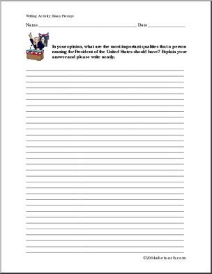 Writing Prompt: Presidential Qualities