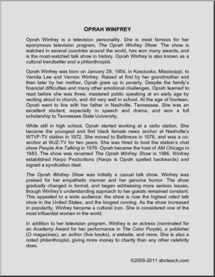 Biography: Oprah Winfrey (upper elem/middle)