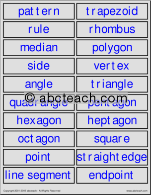 Word Wall: Math Vocabulary