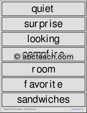 Book – Biscuit Loves Father’s Day (primary) Word Wall