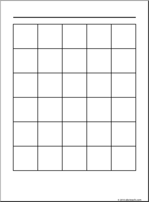 Clip Art: 25 Box Organizer B&W
