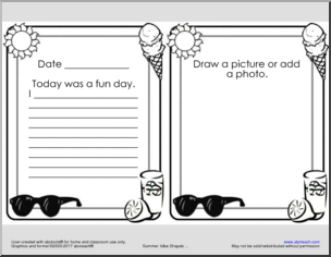 Summer Journal – Writing Prompts (elem) Shapebook