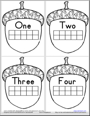 Acorn Ten Frames – Numbers 1-10 Shapebook