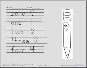 Numbers 0-10 (ZB-Style) Handwriting