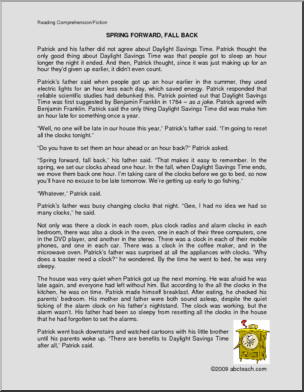 Fiction: Spring Forward, Fall Back (upper elem/middle)